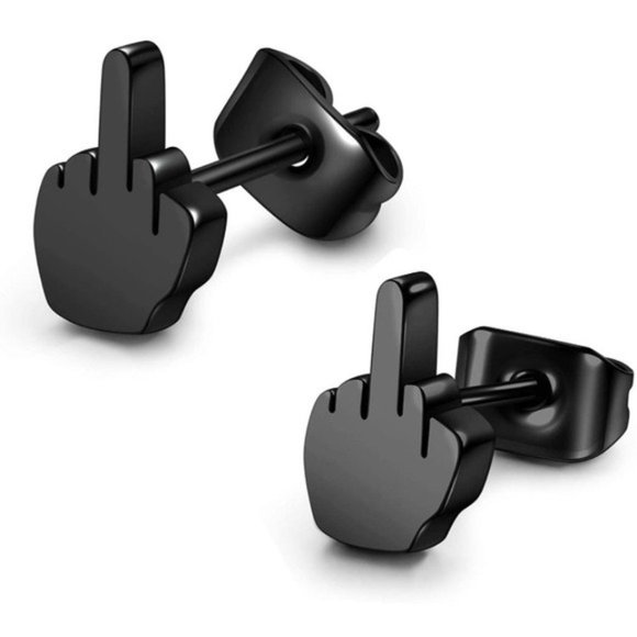 Amazon.com: 16 Pairs Stainless Steel Punk Y2K Black Dangle  2 Set Punk Stainless Steel Earring